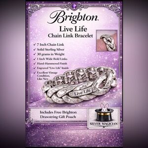 Brighton Silver 7” 30g Men's Chain Bracelet